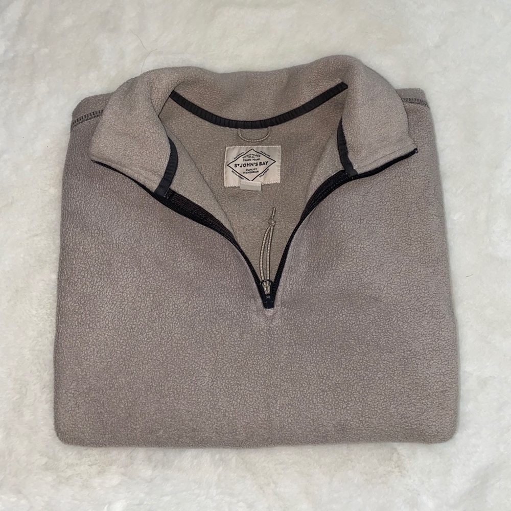 St. John’s Bay Men’s Beige Fleece Quarter Zip